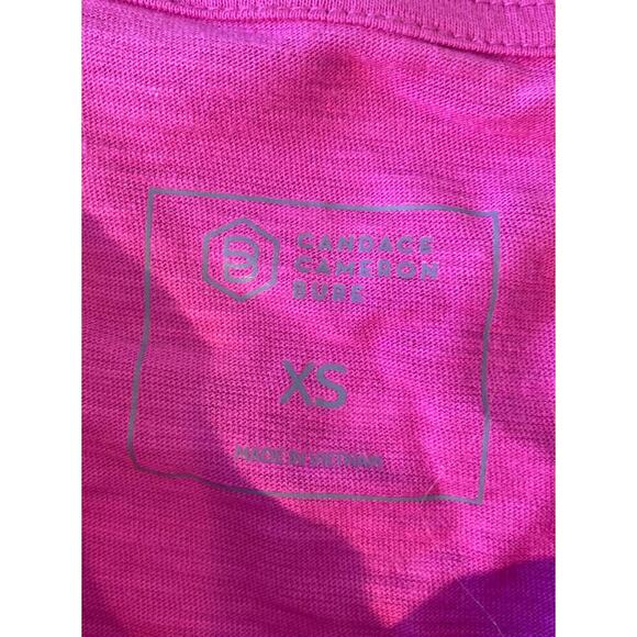 NEW Candace Cameron Bure Breezy Cotton V Neck Tee Size XS Women’s Fuchsia - Picture 3 of 7